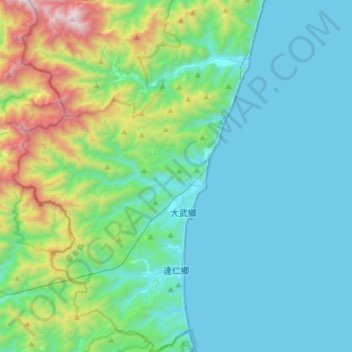 達仁鄉 topographic map, elevation, terrain