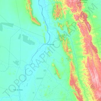 Paratinga topographic map, elevation, terrain