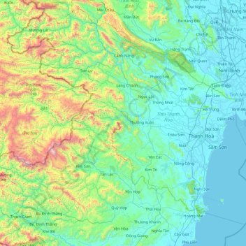 Thanh Hoa province topographic map, elevation, terrain