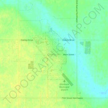 Glenburn topographic map, elevation, terrain
