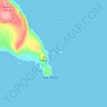 Πέντε Βράχοι topographic map, elevation, terrain