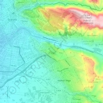 Genil topographic map, elevation, terrain