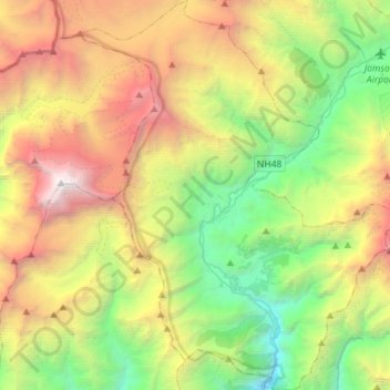 Thasang topographic map, elevation, terrain