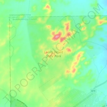 Living Desert State Park topographic map, elevation, terrain
