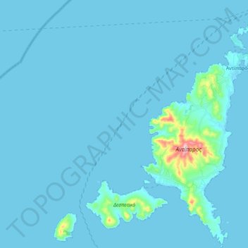 Antiparos Municipality topographic map, elevation, terrain