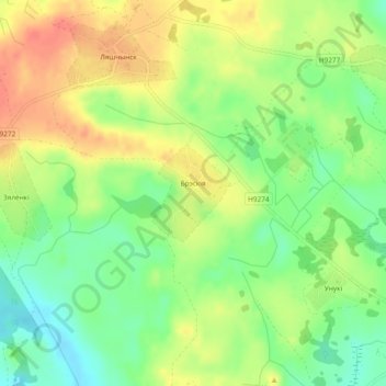 Бресские topographic map, elevation, terrain