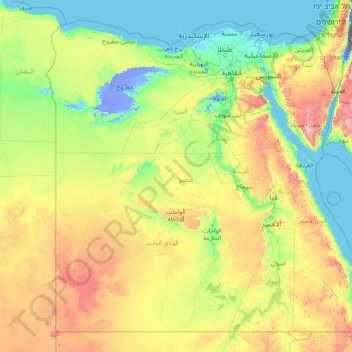 Egypt topographic map, elevation, terrain