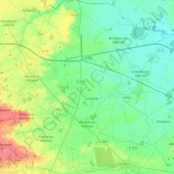 Le Maurepas topographic map, elevation, terrain