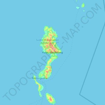 Talaud Islands topographic map, elevation, terrain