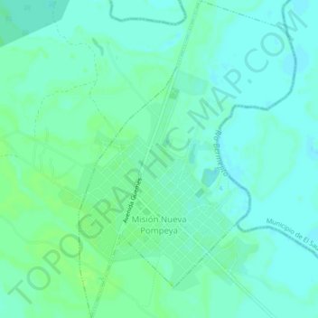 Misión Nueva Pompeya topographic map, elevation, terrain