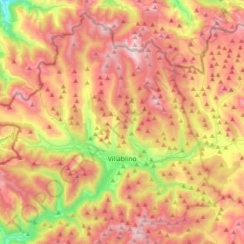 Villablino topographic map, elevation, terrain