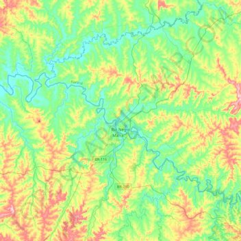 Rio Negro topographic map, elevation, terrain