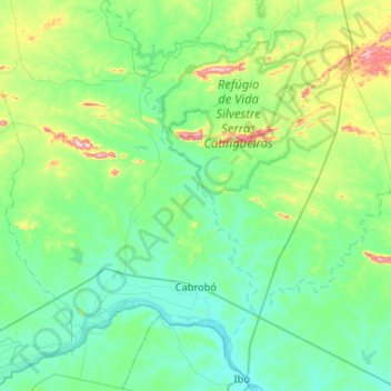 Cabrobó topographic map, elevation, terrain