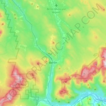 Berlin topographic map, elevation, terrain