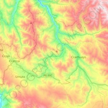 Ccatca topographic map, elevation, terrain
