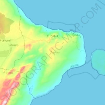 Tutuala topographic map, elevation, terrain