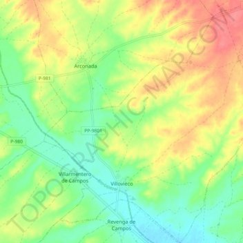 Villovieco topographic map, elevation, terrain