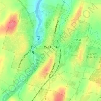 Village of Walden topographic map, elevation, terrain