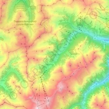 Tux topographic map, elevation, terrain