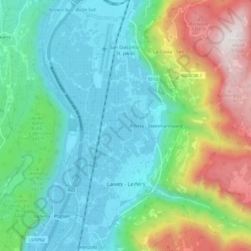Leifers topographic map, elevation, terrain