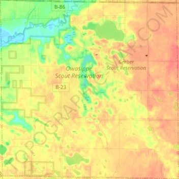Blue Lake Township topographic map, elevation, terrain