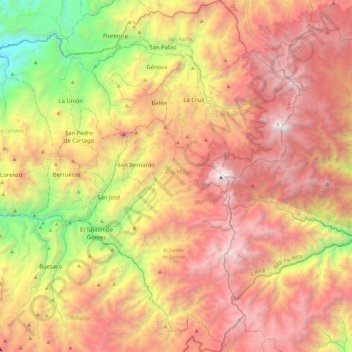 Rio Mayo topographic map, elevation, terrain