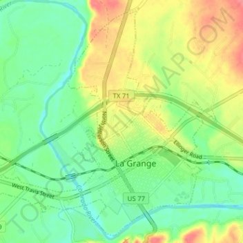 La Grange topographic map, elevation, terrain