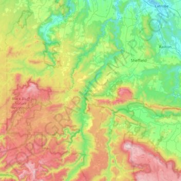 Kentish topographic map, elevation, terrain