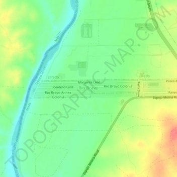 Rio Bravo topographic map, elevation, terrain