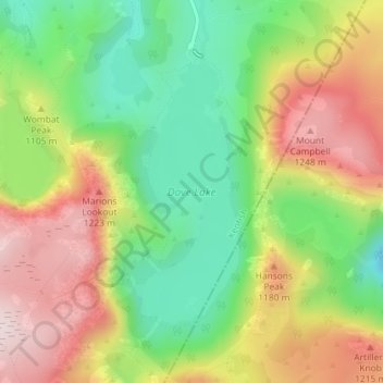 Dove Lake topographic map, elevation, terrain