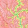 Danba County topographic map, elevation, terrain