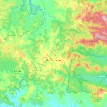 Gembrook topographic map, elevation, terrain