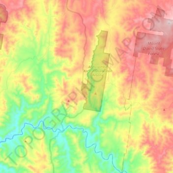 Abercrombie River topographic map, elevation, terrain