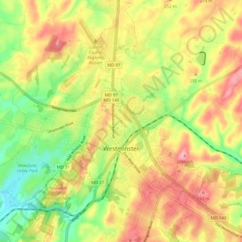 Westminster topographic map, elevation, terrain