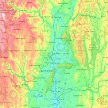 Hampshire County topographic map, elevation, terrain