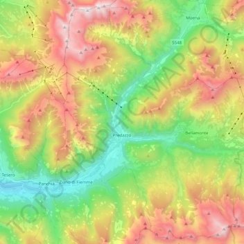 Pardatsch topographic map, elevation, terrain