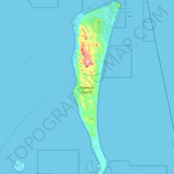 Moreton Island National Park topographic map, elevation, terrain