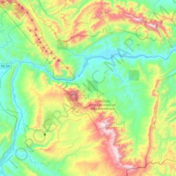 Chazuta topographic map, elevation, terrain