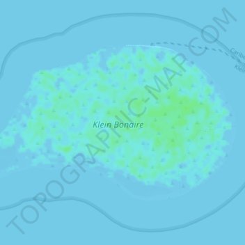 Klein Bonaire topographic map, elevation, terrain