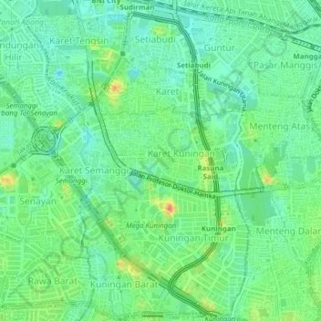 Setiabudi topographic map, elevation, terrain