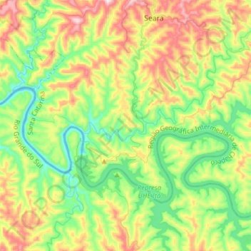 Itá topographic map, elevation, terrain