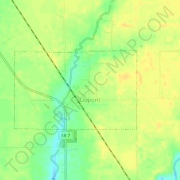 Dupont topographic map, elevation, terrain