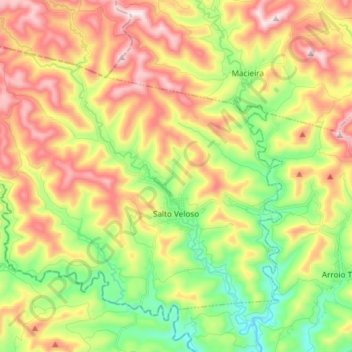 Salto Veloso topographic map, elevation, terrain