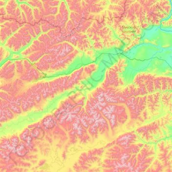 Muya River topographic map, elevation, terrain