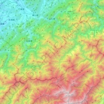 尖石鄉 topographic map, elevation, terrain
