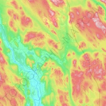 Åsnes topographic map, elevation, terrain