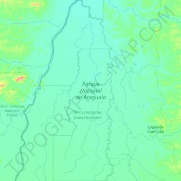 Parque Nacional do Araguaia topographic map, elevation, terrain