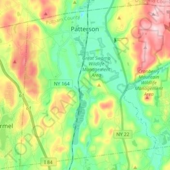 Town of Patterson topographic map, elevation, terrain