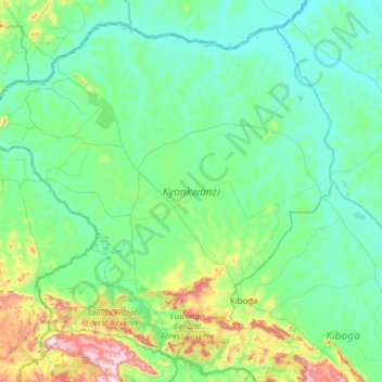 Kyankwanzi topographic map, elevation, terrain