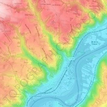 Condrieu topographic map, elevation, terrain